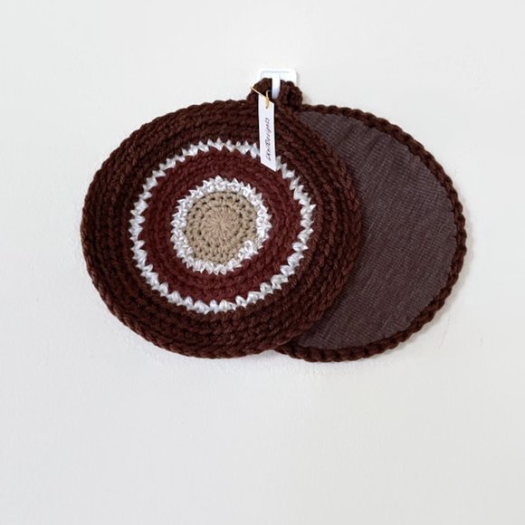 Round Pot Holders, Crochet Pot Holders, Kitchen Decor, Crochet Housewarming Gift - Picture 1 of 8